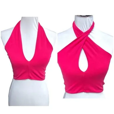 Zara Multiwear Crop Top Hot Pink Size Medium