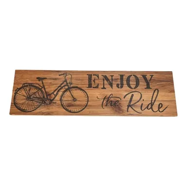 Enjoy The Ride Wood Bicycle Sign