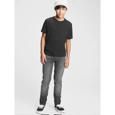  GAP Boys Stacked Ankle Skinny Jeans with Washwell Faded Black