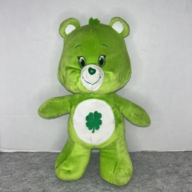 2015 Care Bears Stuffed Plush 13 Inches - Good Luck Bear - Kellytoy - Green