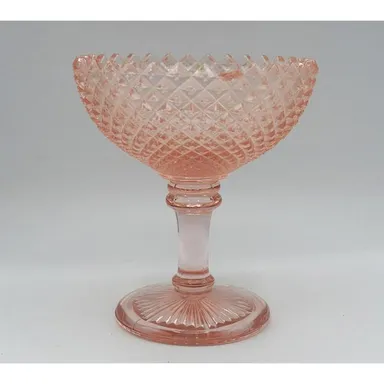 Westmoreland Glass Pink English Hobnail Footed Rose Bowl