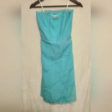 Nicole Miller Collection Aqua Strapless Dress Size 2d
