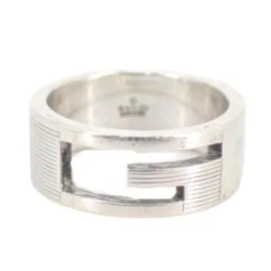 Gucci G Logo Sterling Silver Ring sz 6.25 (GGXX060)