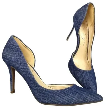 Jessica Simpson Livvy Denim Blue High Heel Pumps - Stiletto Heels 