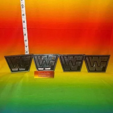 WWF Wrestler Metallic Silver Wrestling Action Figure Stands