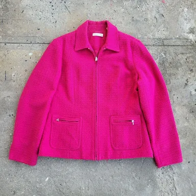 Coldwater Creek Blazer Jacket Size 10 Pink Full Zip Coat Short Outdoor