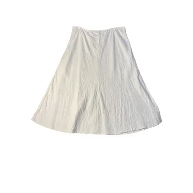 Eileen Fisher Women’s Beige 100% Irish Linen Pull On Maxi Skirt Size L
