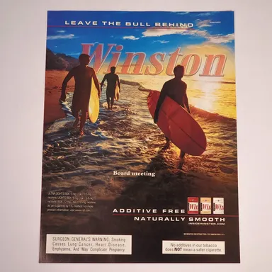 Winston "Board Meeting" Surfing Style Surfboard Print Ad 2000 Maxim 8.5" x 11"