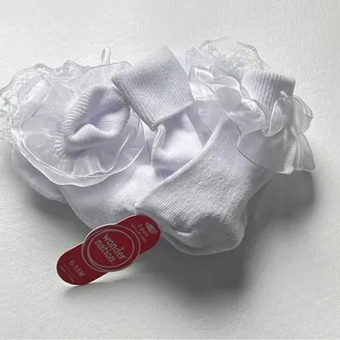 Wonder Nation Baby Three Pairs  Lace Multi-pack Dressy Socks Sz 6-18 M