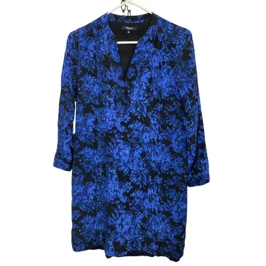 NEW MADEWELL SILK Dress Size Small Blue Black 