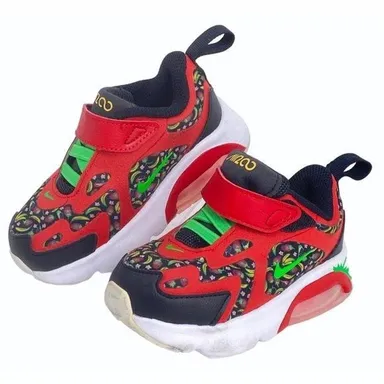 Nike Air Max 200 TD Fruit Sneakers University Red Green Spark Size 6C Toddler