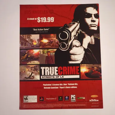 True Crime Streets of LA PlayStation 2 Vintage Print Ad 2004 Maxim 8.5" x 11"
