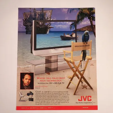 JVC HD-ILA "Where Tall Tales Meet High Tech" Vintage Print Ad 2004 Maxim 8.5x11