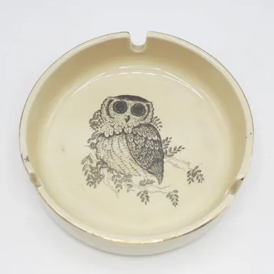 Owl Ashtray Porcelain