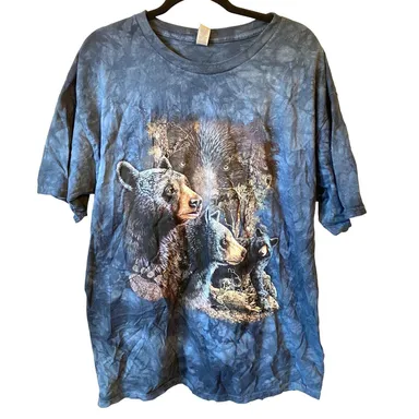Gildan Ultra Cotton Tied Dyed Bears Print Unisex Adult Shirt Plus Size XL