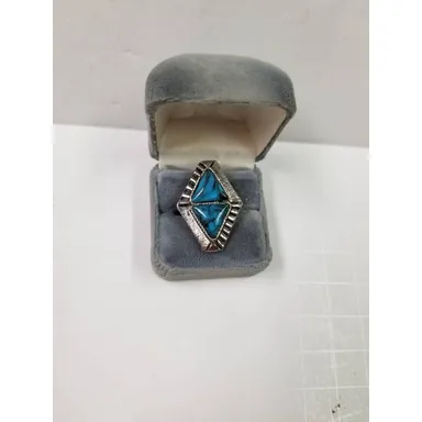 Vintage Turquoise Ring, Adjustable Women's, Southwestern Jewelry