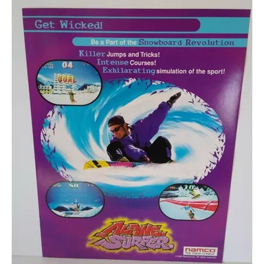Alpine Surfer Arcade FLYER Original NOS Video Game Snow Boarding 1996