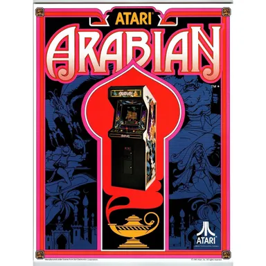 Arabian Arcade Flyer 1983 Original Retro Video Game Promo Artwork Aladdin's Lamp