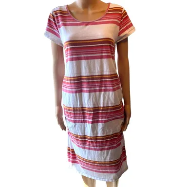 Isabel Maternity Stretchy Casual  Strips Beach Summer Shirt Dress Women Size L