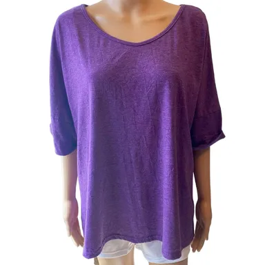 Miss Look Comfortable Stretch Purple Shirt Women Plus Size 5XL