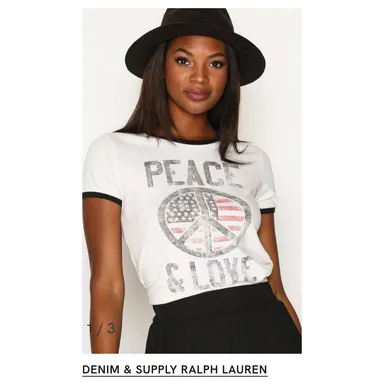 Ralph Lauren Denim & Supply white "peace" graphic t-shirt 