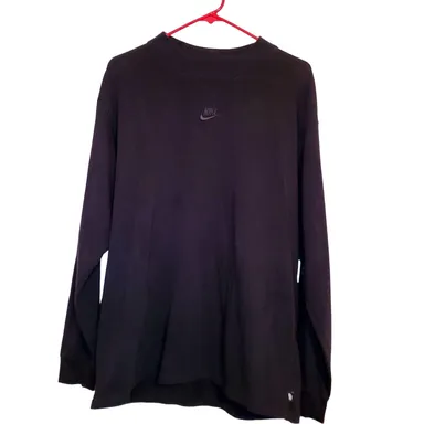 Nike tech black long sleeved classic cotton crewneck tshirt 