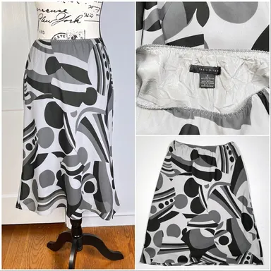 The Limited Skirt Black Gray Abstract Geometric Print Small Vintage 1990s y2k