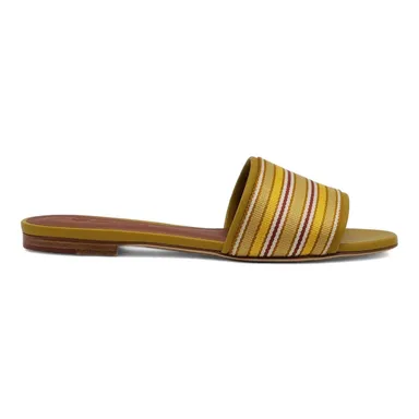 Loro Piana The Suitcase Stripe Sandals in Yellow 38.5 8.5 $750