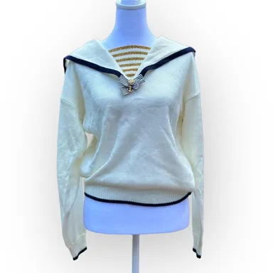 Lucia Vintage 80s Nautical Sailor Sweater Size L