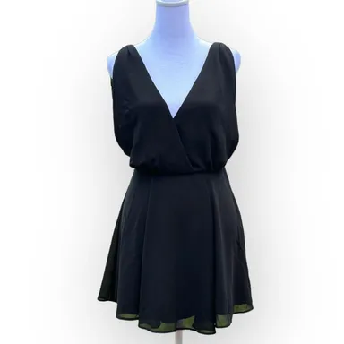 Show me your Mumu Black Corinne Crossover Mini  Dress NWT Size XS