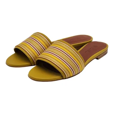 Loro Piana The Suitcase Stripe Sandals in Yellow 39.5  $750