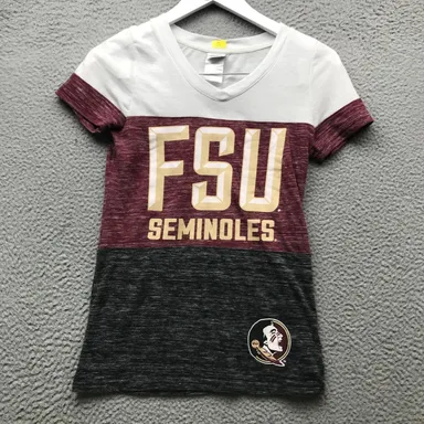Florida State University Seminoles FSU T-Shirt Women Small S Black Maroon White 