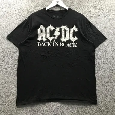 AC DC Back In Black T-Shirt Men's XL Short Sleeve Crew Neck Graphic Black