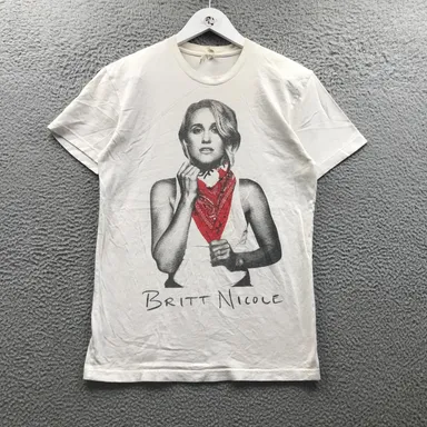 Britt Nicole 2017 Tour T-Shirt Mens Small S Short Sleeve Crew Neck Graphic White