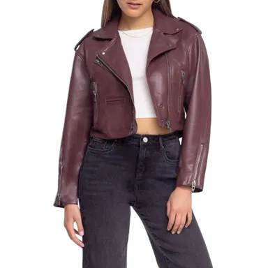 BlankNYC Faux Leather Crop Moto Jacket In Head Over Heels Size XS NWOT $98 MSRP