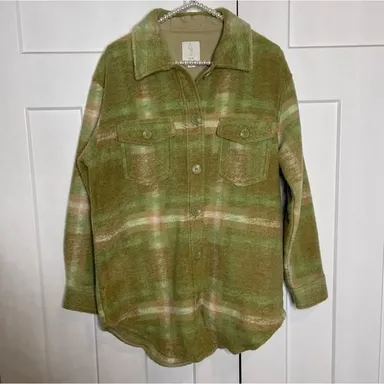 Joie Women’s Green Plaid Shirt Jacket size S