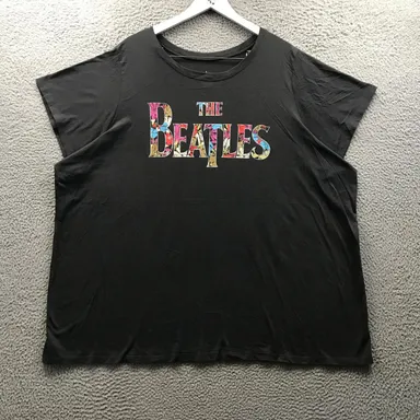 The Beatles T-Shirt Women's Plus Size 6 Short Sleeve Crew Neck Graphic Gray