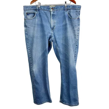 LL Bean Denim Jeans Men's Size 44X30 Standard Fit Pocket Blue Cotton 