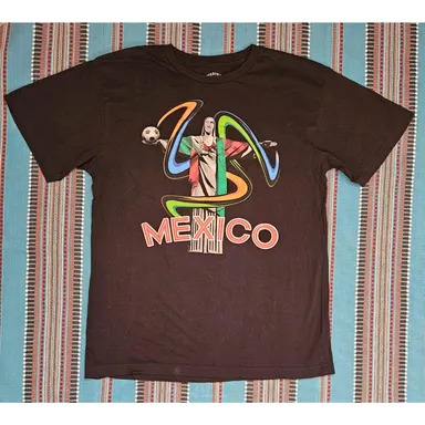 Mexico Football Soccer Black T-shirt Mens Size Medium Street Inspired Klothing 