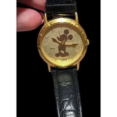 90s Vintage Lorus Gold Mickey Watch