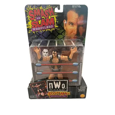 New 1999 Scott Hall WCW Smash n Slam Toybiz Wrestling Figure NWO WWF WWE Red