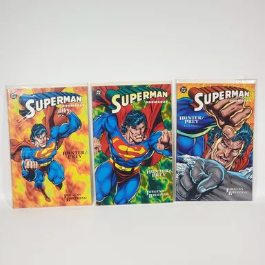 3 Book Lot Superman Doomsday: Hunter/Prey Vol 1 1, 2, & 3 | VG+ B&B (D.C. 1994)