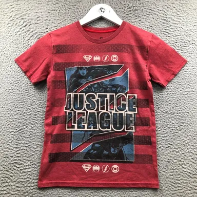 DC Comics Justice League T-Shirt Boys Youth Small S Short Sleeve Graphic Red 