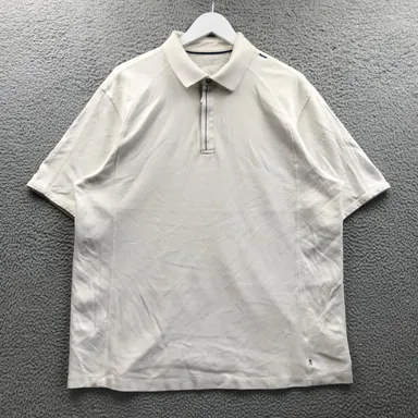Tommy Bahama 1/4 Zip Polo Shirt Men's XL Short Sleeve Logo White