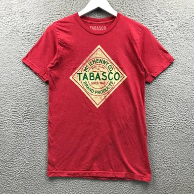 Tabasco T-Shirt Men's Small S Short Sleeve Crew Neck Graphic Red