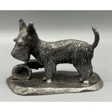 Handcrafted Pewter Figure Scottie Dog 3" Long