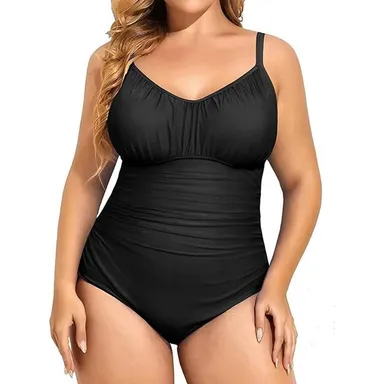 Aqua Eve Plus Size Swimsuit for Women Tummy Control One Piece Bathing Suit, 26W