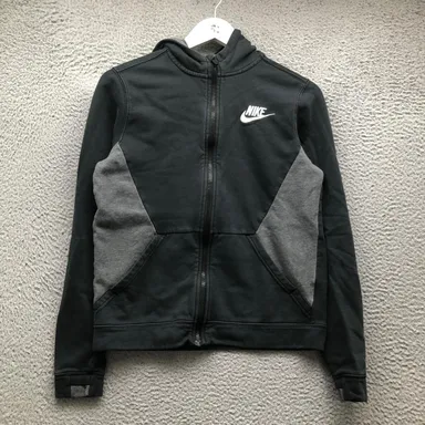 Nike Colorblocked Jacket Hoodie Boys Youth XL Full Zip Embroidered Swoosh Black