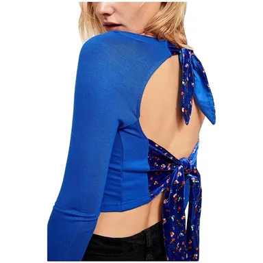 Free People Looking Forward Crop Top In Blue Flame Size XS 