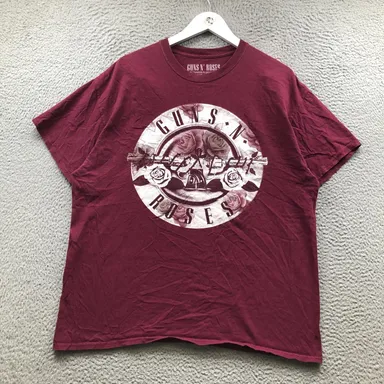 Guns N' Roses T-Shirt Men's XL Short Sleeve Graphic Crew Neck Maroon